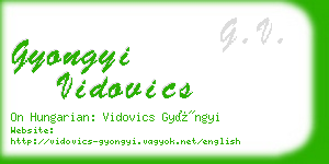 gyongyi vidovics business card